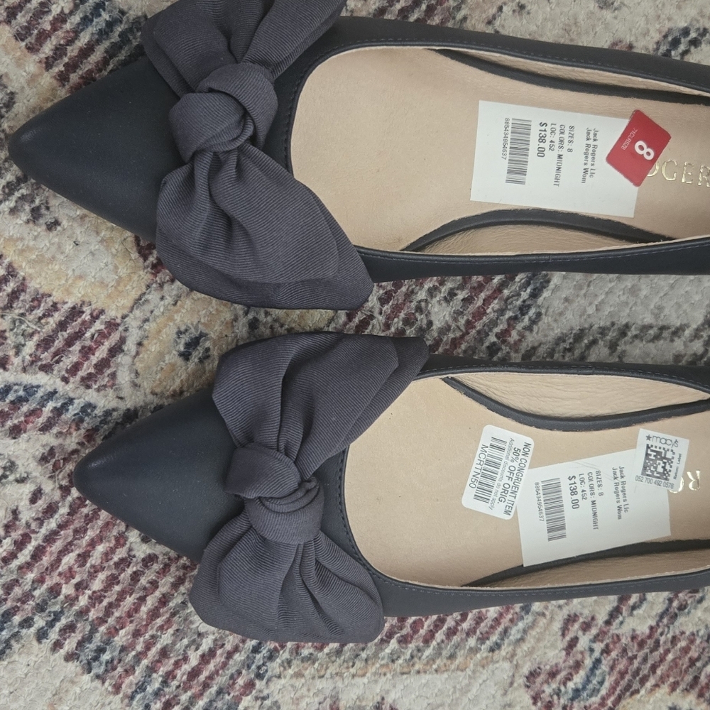 Jack Rogers Black Bow Flats